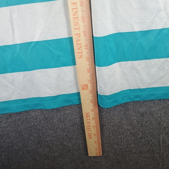 Nike Golf Polo Shirt Mens L Standard Fit Blue Striped Swoosh Logo Lighwieght - Picture 8 of 9